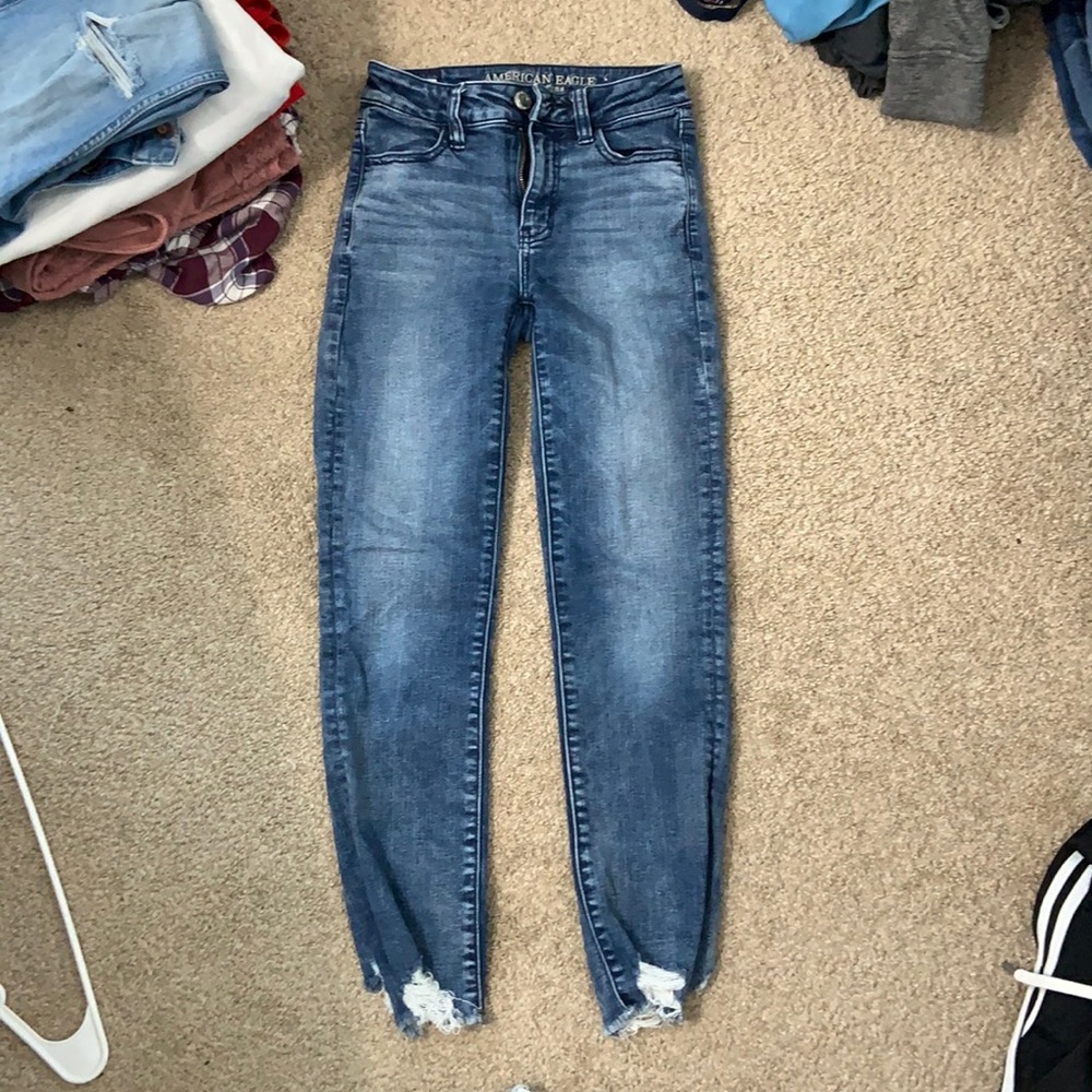 American Eagle Dark Washed Jeans Size 0 Regualr